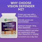 Vision Defender MZ vegan eye supplement nutritional label