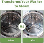 Before and after comparison of a washing machine tub seal cleaned with Orientleaf tablets