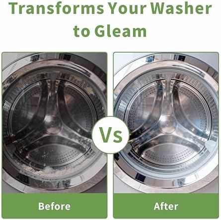 Before and after comparison of a washing machine tub seal cleaned with Orientleaf tablets