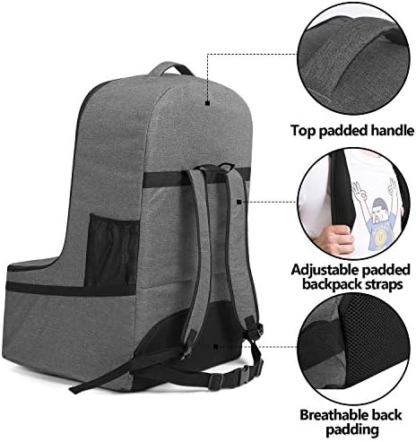 Luxja Car Seat Travel Bag bottom view showing rubber pads
