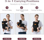 Shiaon hands free baby holder carrier adjustable shoulder straps close up view