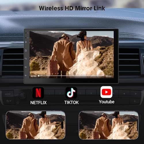 Haudio Android Auto head unit showing navigation split screen mode