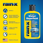 Rain-X 103 milliliters hydrophobic glass cleaner application on vehicle front window