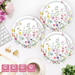 Close up of decorative wildflower napkins for party supplies