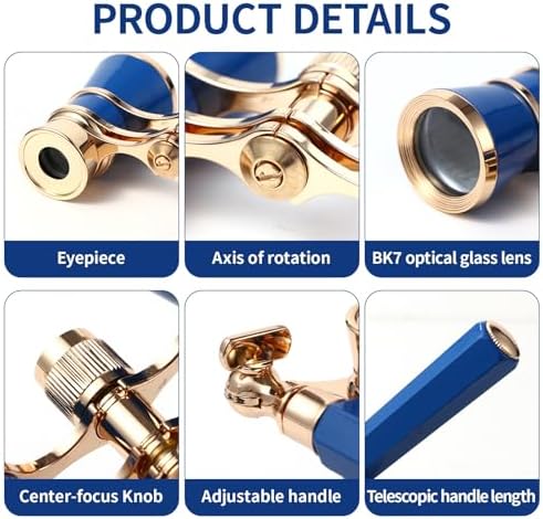 Aroncent elegant metallic opera binoculars packaging and close up details