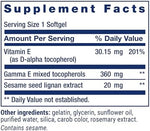 Authentic USA imported Life Extension Vitamin E dietary supplement bottle standing on clean surface.