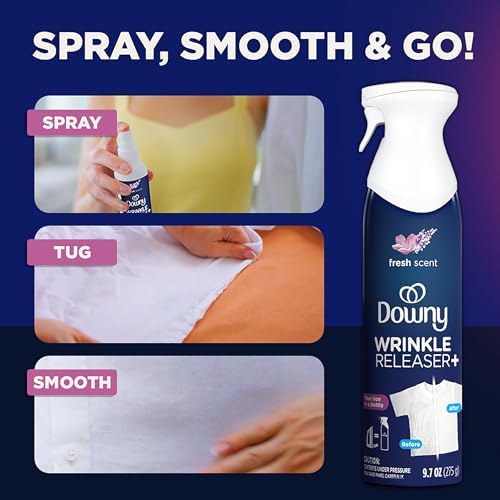Downy wrinkle release and static remover spray packaging detail