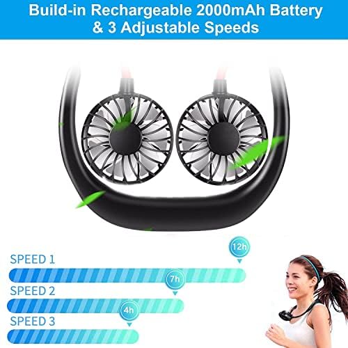 RJVW rechargeable cooling head fan with integrated USB charging port view