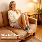 A demonstration of the lightweight portable design of the massager being folded into a travel bag for office commute.