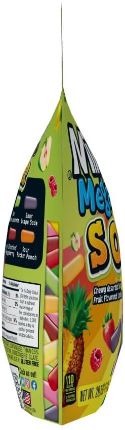 Authentic Mike and Ike sour chewy candy imported pack showing nutritional facts