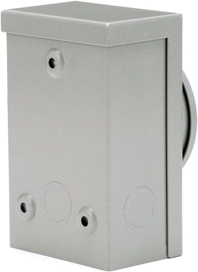Reliance Controls 20 amp power inlet box close up of twist-lock plug