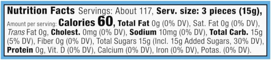 Brach's Bobs Soft Peppermint Candy individual wrapped pieces scattered outside the container.