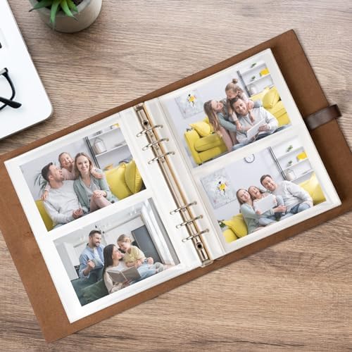 Sucarlon leather scrapbook 4x6 200 photos capacity inner binder pages