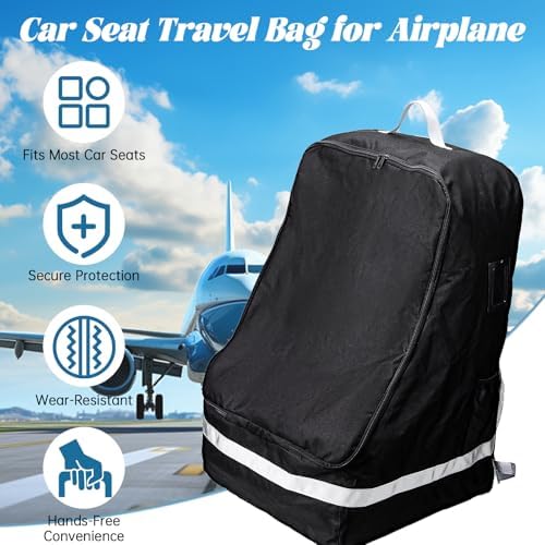 Padded backpack straps of Eiszhjk car seat travel bag