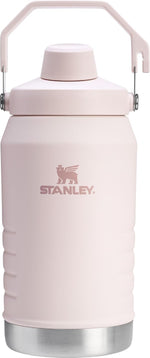 Stanley sports hydration jug with cap attached to the built-in holder