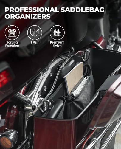 Kemimoto interior storage wall liners installed inside a motorcycle hard case side view
