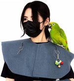 Thick denim fabric bird poop shawl and forearm scratch protector for bird handling