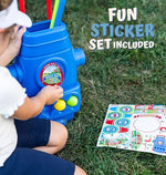 Top view of ToyVelt golf kit contents for kids