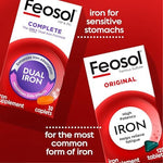 Feosol Complete energy support iron supplement nutritional directions close up