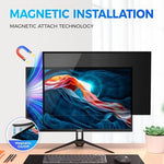 Jeapka removable monitor filter showing the side blackout privacy effect at a thirty degree angle