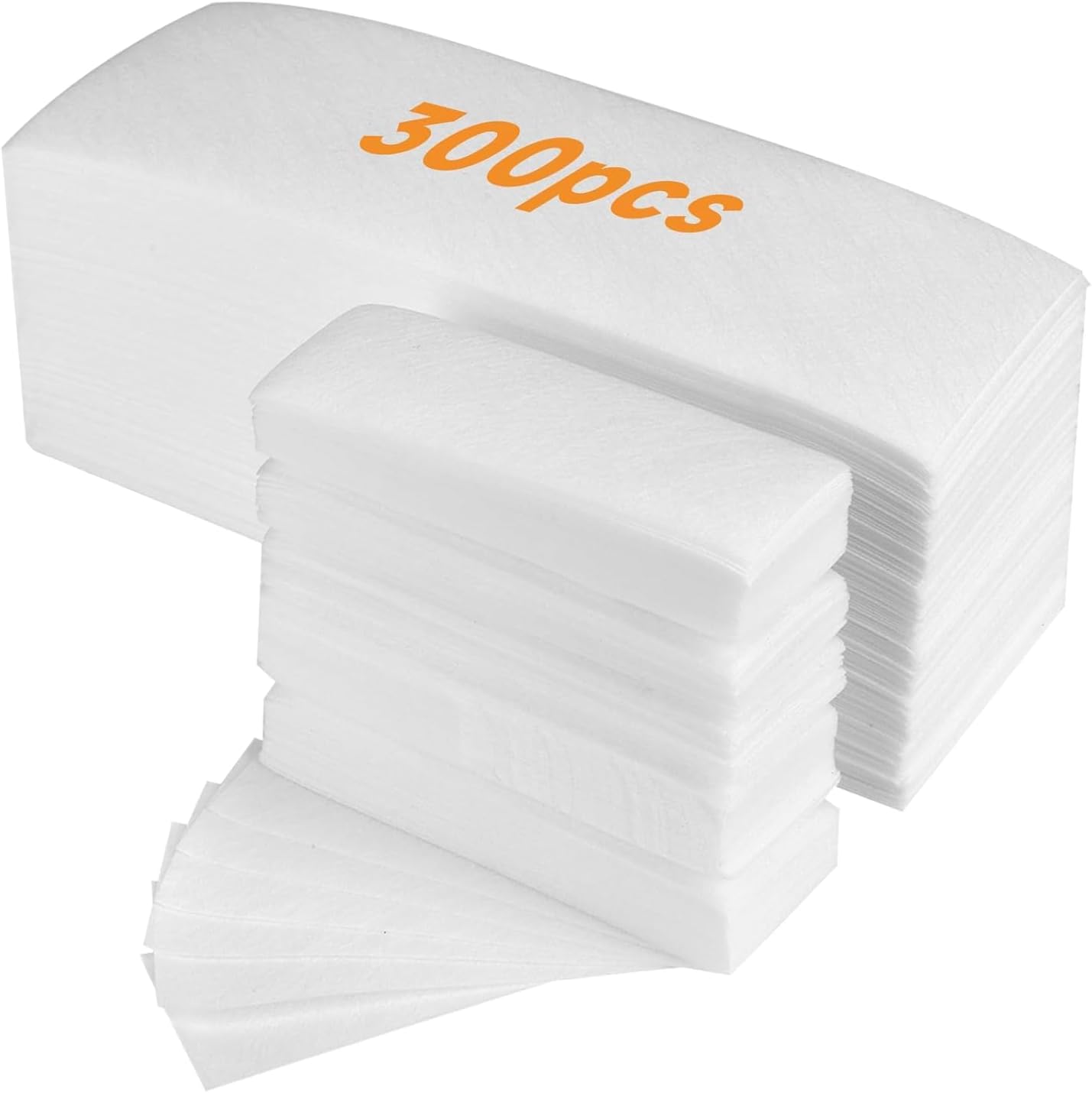 Febabaci non woven wax strips 300 pieces front view packaging showcasing large and small hair removal sheets.