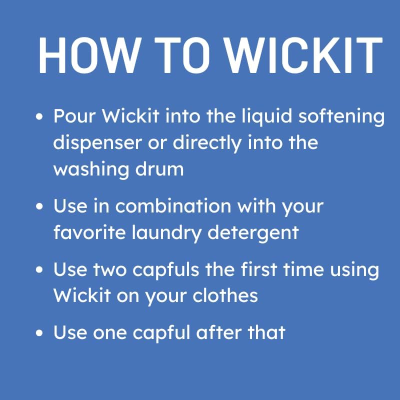 Wickit laundry additive being poured into a washing machine dispenser