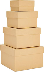 Stockroom Plus 4-Pack Square Nesting Boxes with Lids - Assorted Sizes, 6.5 to 3.5 in - Black - Space-Saving Stacking & Nesting Gift Box Set - Image 10
