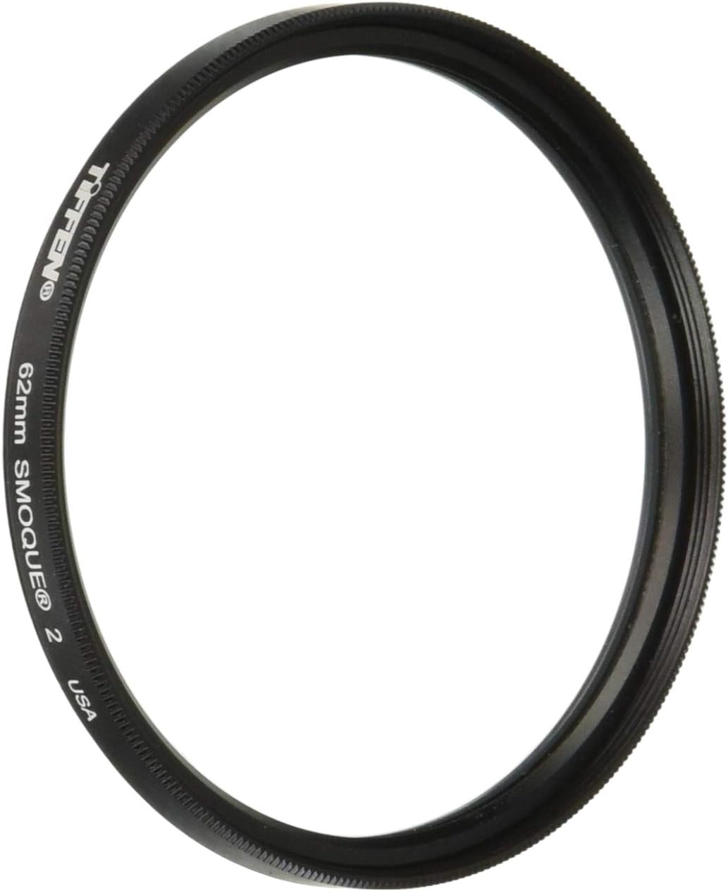 Tiffen camera lens filter mounted on DSLR setup