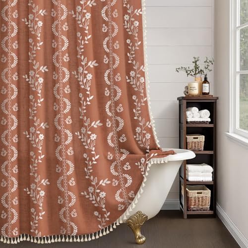 Detailed view of the two-inch decorative tassel fringe border along the edge of the curtain.