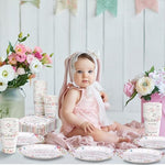 Hushee 200 pieces party supplies set highlighting premium watercolor butterfly print paper cups