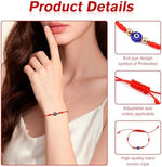 Adjustable red string protection bracelet with gold bead detail