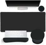 LIMKRIAN Desk Mat Pad Set, Large Mouse Pad with Wrist Rest, Stay Positive | Ergonomic Mouse Pad, Gaming Computer Keyboard Mat Wrist Support, Coaster, Home Office Desk Accessories Decor Supplies - Image 13