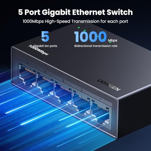 UGreen high speed ethernet splitter mounted on a wall surface
