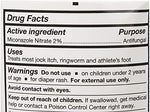 McKesson jock itch and athlete foot relief cream tube back view with drug facts.