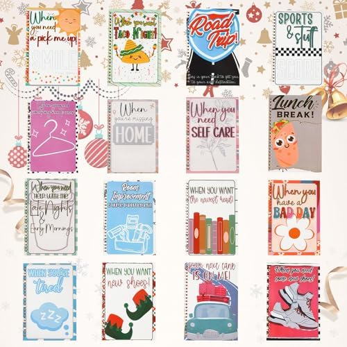 Durable card stock Christmas gift organizer with spiral binding