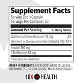 10X Health System MIC Chromium 60 count bottle cap and seal verification