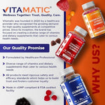 Vitamatic 90 natural peach flavored antioxidant gummies dietary supplement container