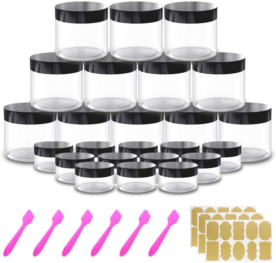 Amorix 24 piece cosmetic jar set front view