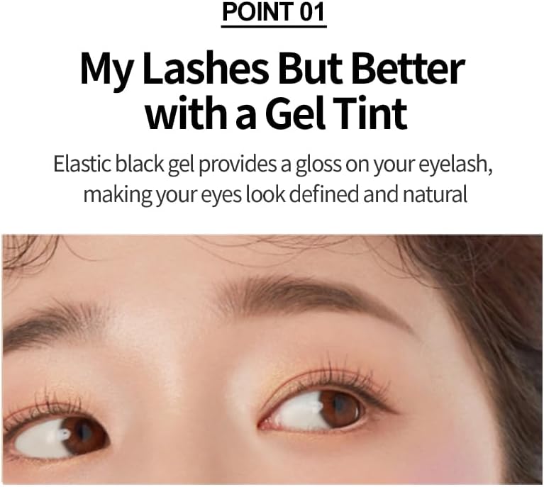 Long-lasting smudge-free eyelash tint mascara formulation close up.