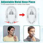 Adjustable adult oxygen mask for home healthcare and emergency support.