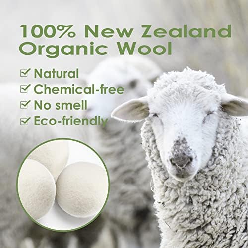 Three pack of XL reusable wool balls demonstrating anti static features