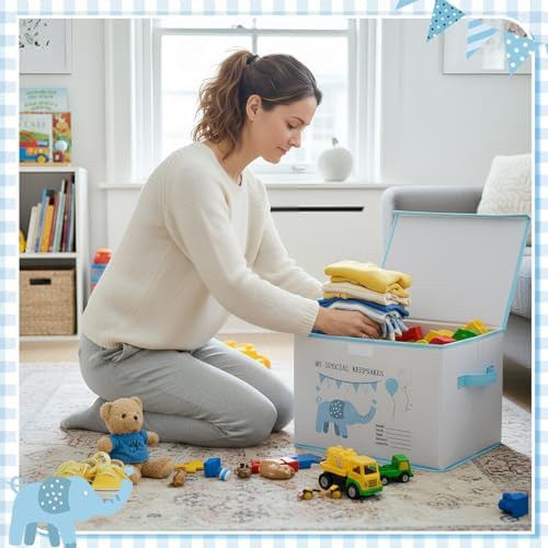 Top view of LemonRoad newborn memory organizer with lid