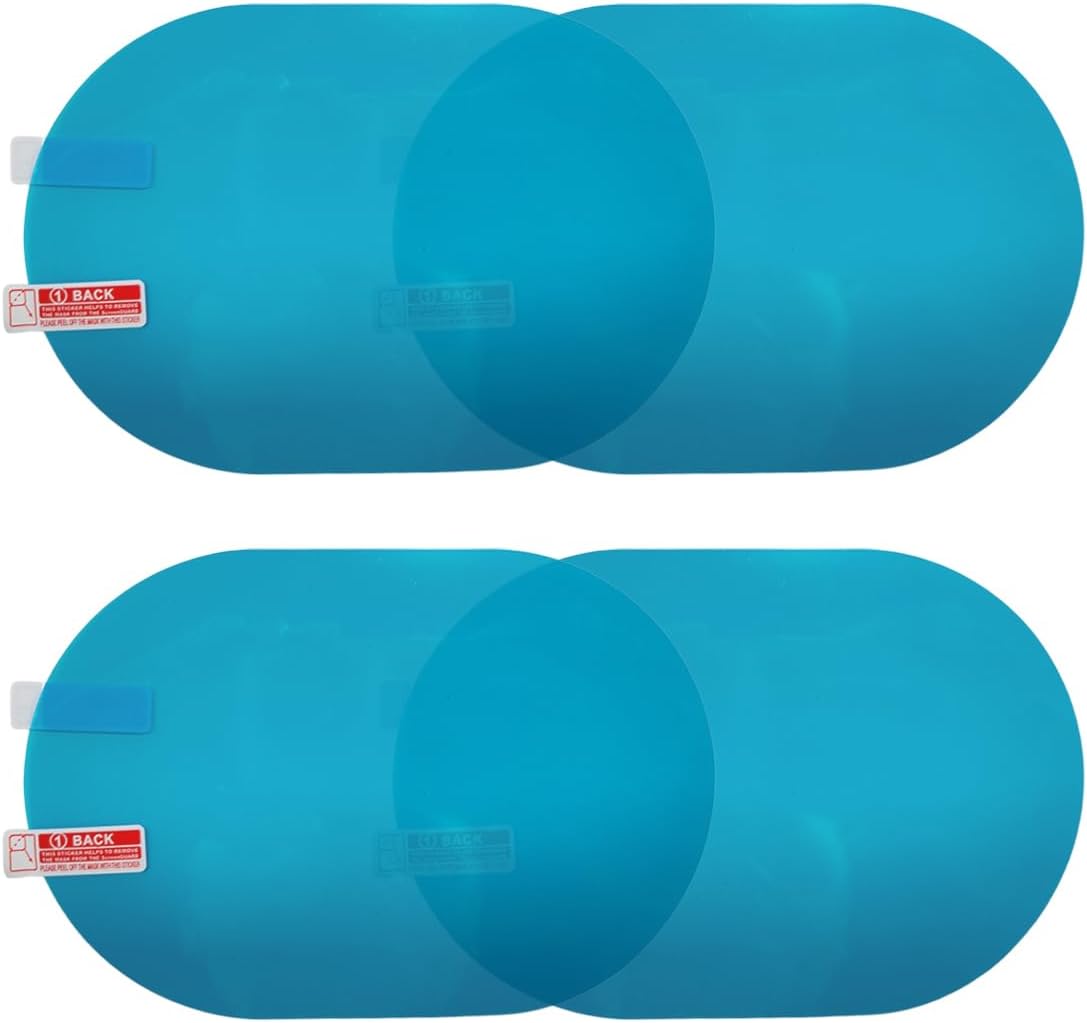 BoxWave car rear view mirror waterproof film front view packaging showing four protective stickers