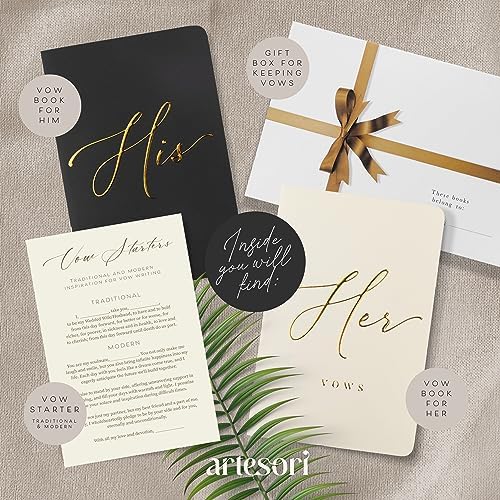 Close up of gold foil engraving on Artesori wedding vow books