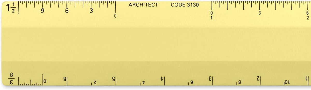 Alumicolor 6 inch metal scale angled perspective