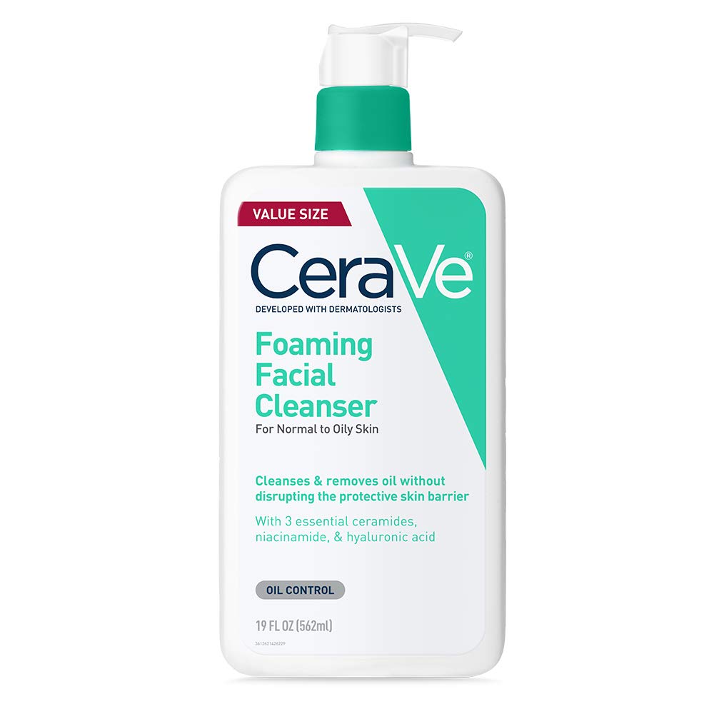 CeraVe Foaming Facial Cleanser 562ml front view showing imported product packaging
