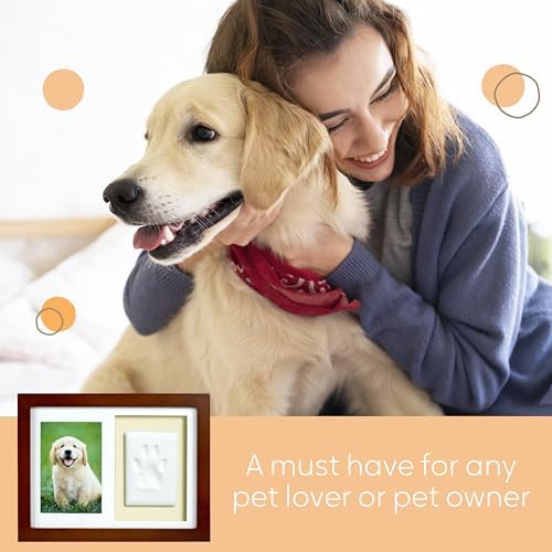 Reddish brown solid wood pet memorial frame with beige mat board display