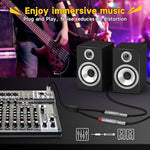 Togconn Y adapter connected to professional audio gear