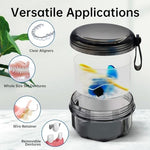 Transparent black Ezeelai travel denture storage box for aligners