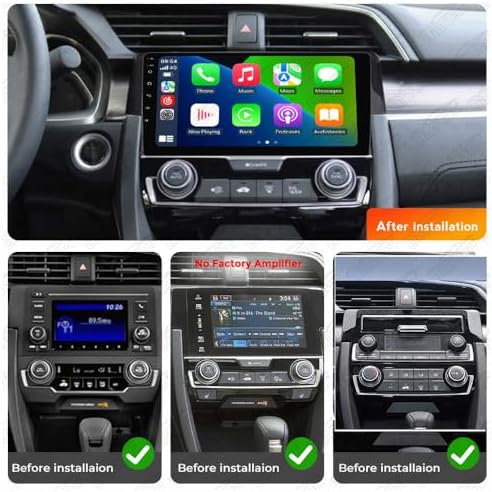 9 inch IPS touchscreen interface for Honda Civic head unit